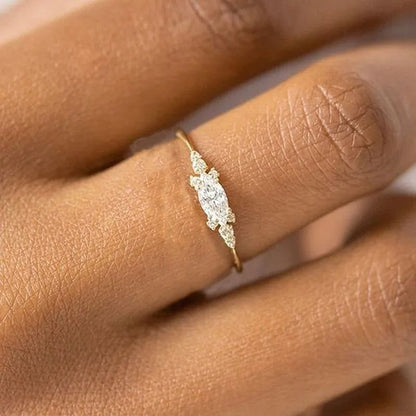 New INS Gold Color Noble Trend Dainty Rings For Women Entry Lux Zircon Midi Finger Rings For Female Anniversary Jewelry KAR229