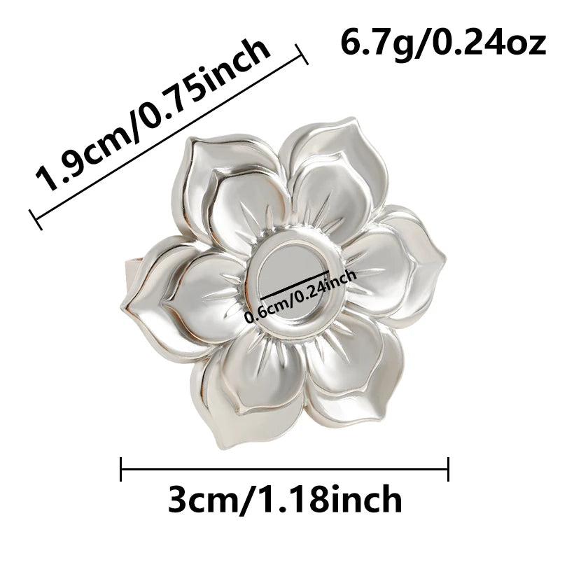 1Pc Stainless Steel Waterproof Women Personality Textured Chunky Open Rings Vintage Hollow Irregular Multi-layer Anillos Jewelry