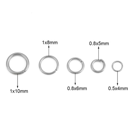100pcs 3 4 5 6 7 8 10 mm Stainless Steel Open Jump Rings PVD Never Fade End Connectors For Necklace Bracelet DIy Jewelry Making
