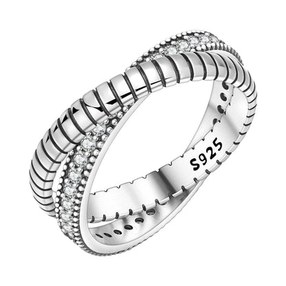 925 Sterling Silver Three-Ring Stackable Ring for Women Simple Fashion Design Fine Jewelry Perfect for Birthday Party Gift 2026
