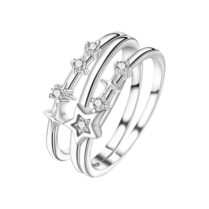 925 Sterling Silver Three-Ring Stackable Ring for Women Simple Fashion Design Fine Jewelry Perfect for Birthday Party Gift 2026