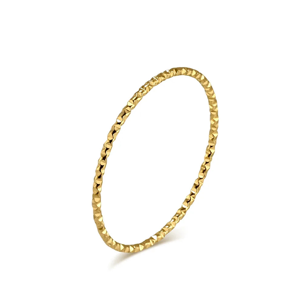 New Classic 1mm Stainless Steel Rings for Women Silver/Gold Color Thin Ring Waterproof Jewelry