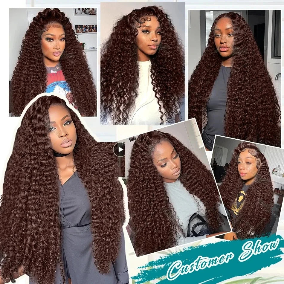 Chocolate Brown Deep Wave HD Lace Frontal Wig – #4 Vietnamese Hair, 13x6 & 13x4, 250%