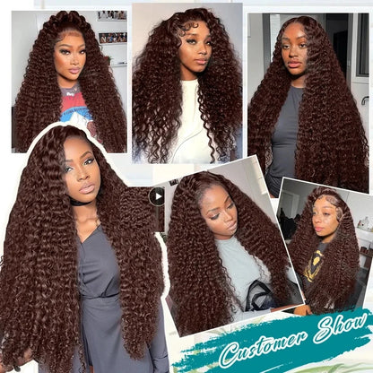 Chocolate Brown Deep Wave HD Lace Frontal Wig – #4 Vietnamese Hair, 13x6 & 13x4, 250%
