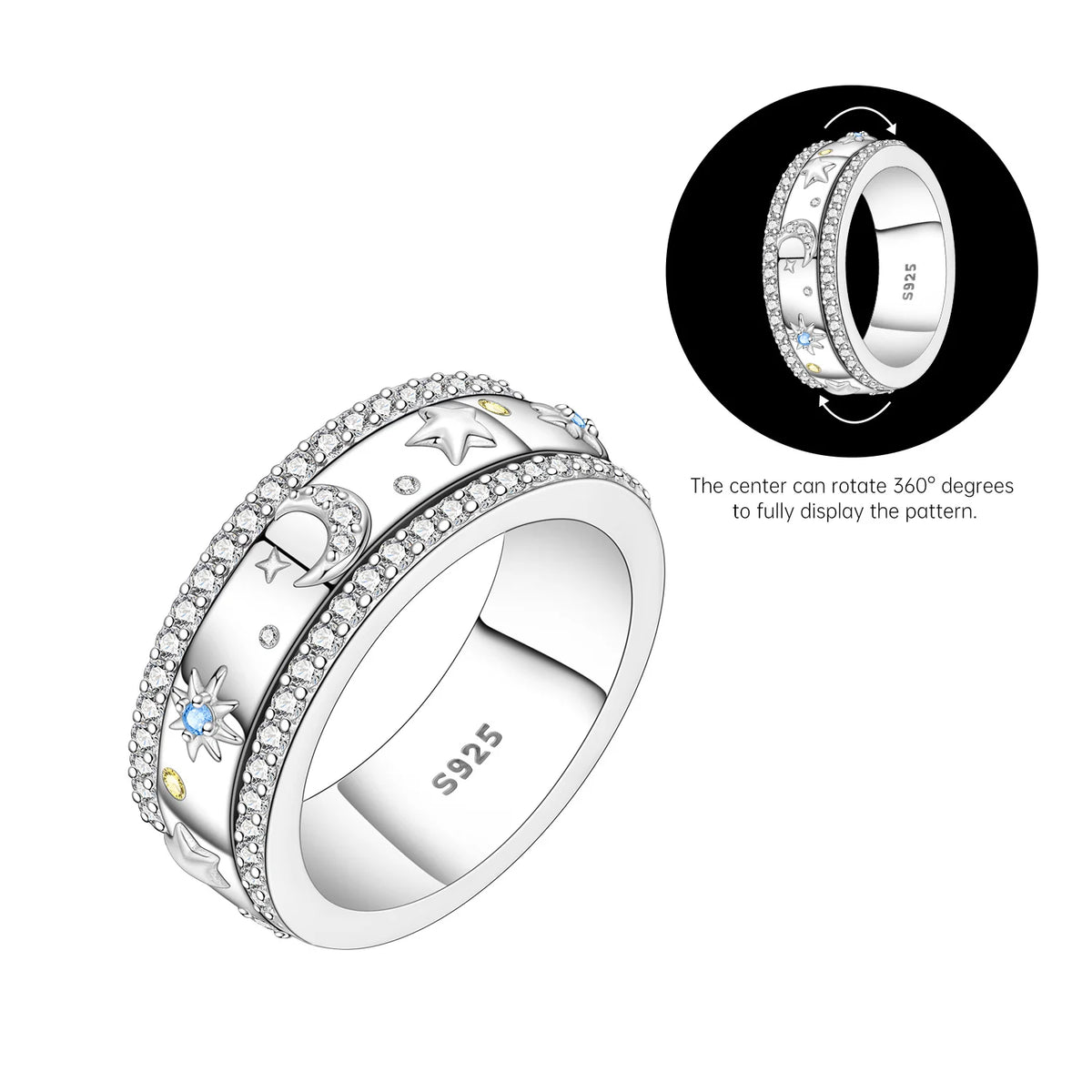 925 Sterling Silver Three-Ring Stackable Ring for Women Simple Fashion Design Fine Jewelry Perfect for Birthday Party Gift 2026