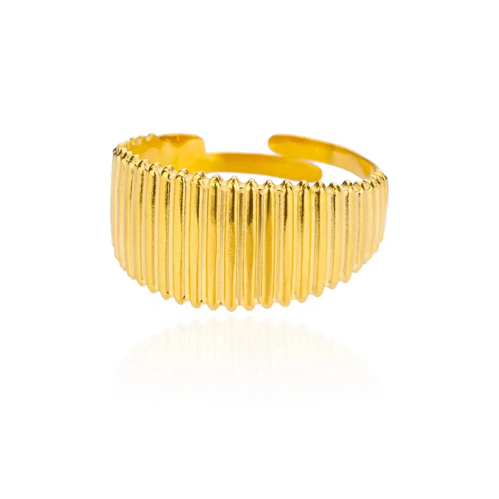 Stainless Steel Round Rings For Women Zircon Geometric Gold Color Crystal Ring Aesthetic Wedding Party Jewerly Gift Bague Femme