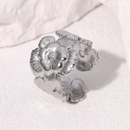 Bohemian Stainless Steel Ring Woman Vintage Jewelry Starfish Heart-Shaped Geometry Adjustable Open Rings Prom Accessories Gift