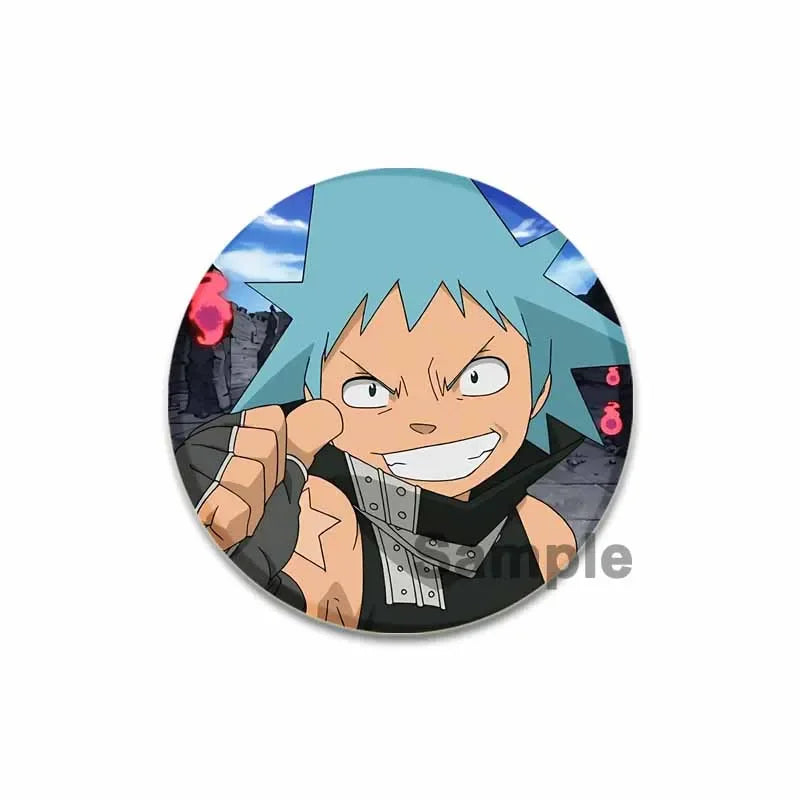 32/44/58MM Anime Soul Eater Pins Thompson Patricia Evans Soul Eater Albarn Maka Figure Icon Brooches Badge for Backpack Clothes