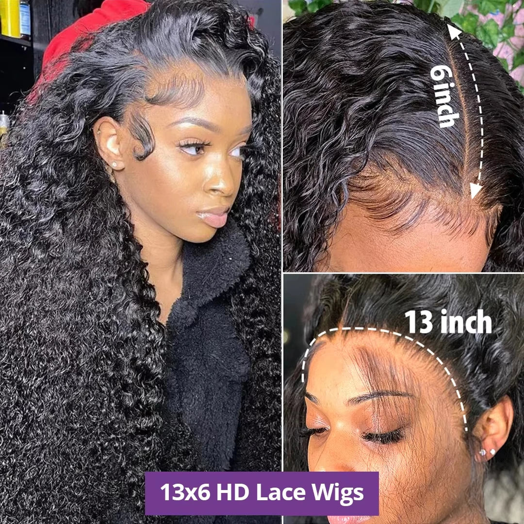 Water Wave Curly HD Lace Frontal Wig for Black Women – Pre-Plucked 13x4 & 13x6