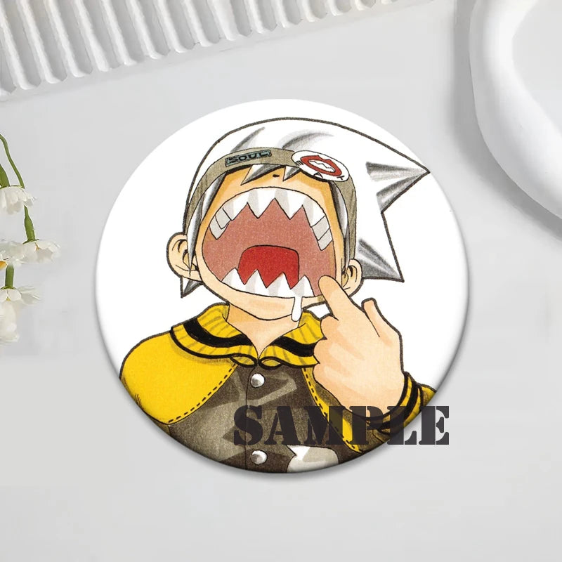 Soul Eater Brooches Anime Figure Lapel Pins Maka Albarn Death The Kid Cartoon Badge for Backpack Accessories Clothes Decoration
