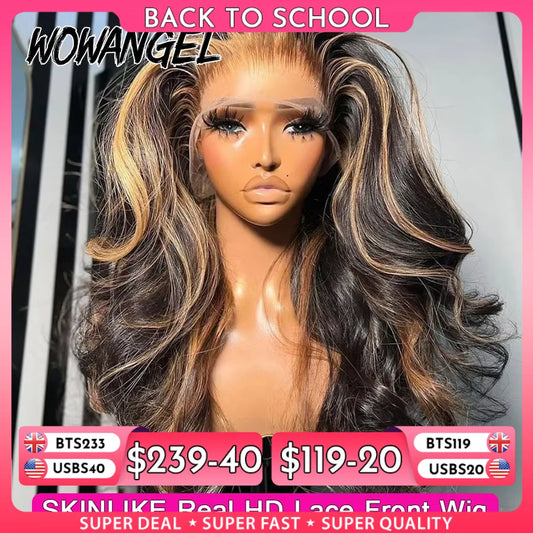 1B/27 Highlight Colored Body Wave 13x6 HD Lace Frontal Wig – 34 Inch Melt-Skin 13x4