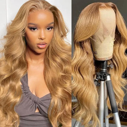 Honey Blonde #27 Straight 13x6 HD Lace Front Wig – Glueless 13x4, 250% Density