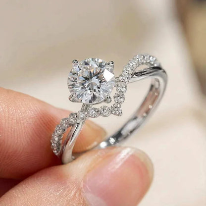925 Sterling Silve Shining Zircon Four clawed V-shaped Rings for Exquisite Women Party Engagement High Quality Hot Sale Jewelry