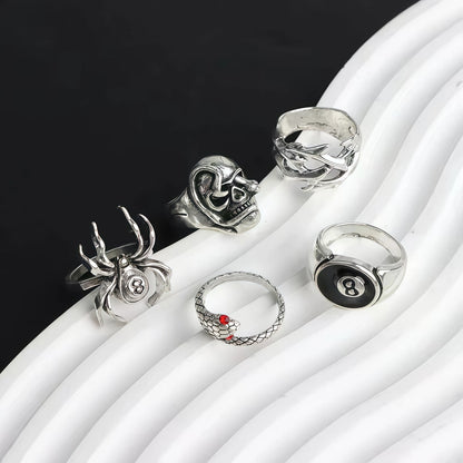 10/20/30/50/100Pieces Vintage Punk Heart Butterfly Rings Set For Women Men Mix Style Hip Hop Finger Ring Jewelry Party Gifts