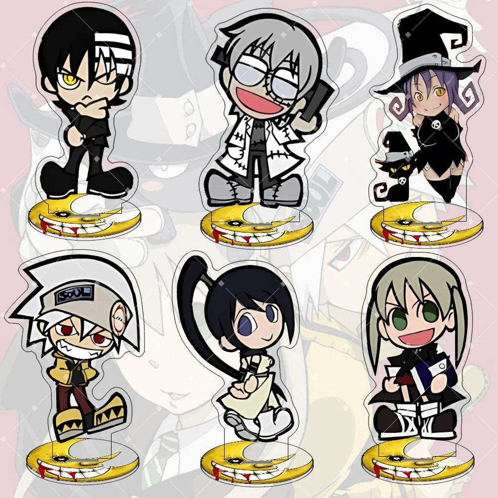 Anime Soul Eater 10CM Acrylic Stand keychain Anime Figure Maka Albarn Black Star Cute Model desktop decoration collection gift