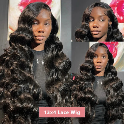 Body Wave 13x6 HD Transparent Lace Frontal Wig – 13x4 & 5x5 Glueless Closure, 30 Inch