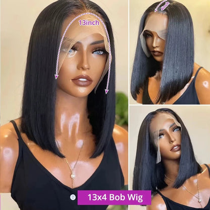 Bone Straight Short Bob Wig – 13x4 & 13x6 Glueless, 4x4 & 5x5 Lace Closure
