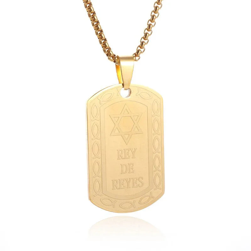 Stainless Steel 7 Archangel Seal Necklace Men's Solomon Kabbalah Seal Pendant Supernatural Protection Amulet Magical Jewelry