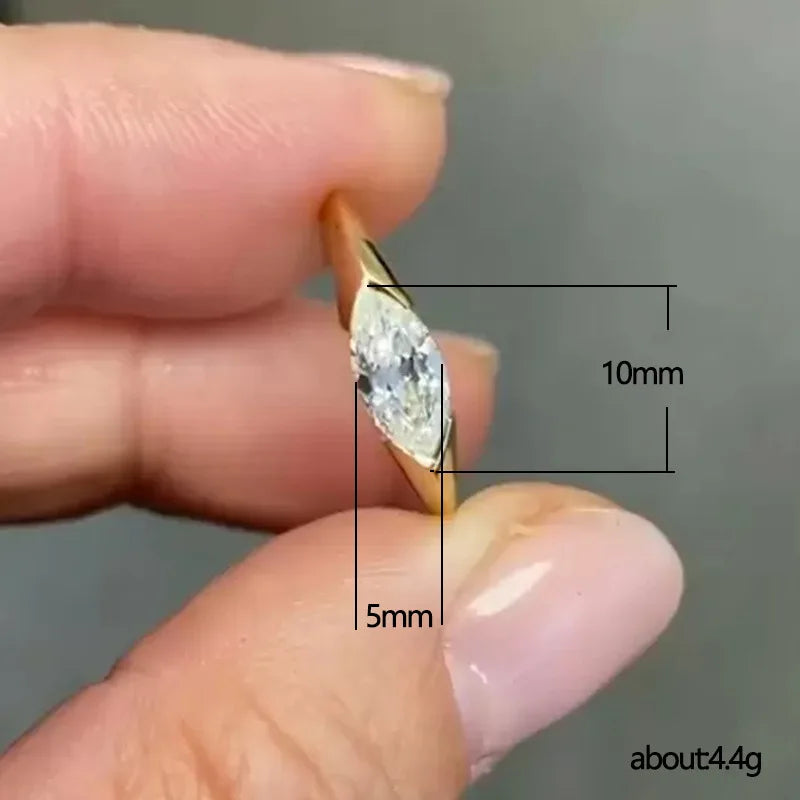 Huitan Hot Sale Wedding Bands Women Rings with Marquise Cubic Zirconia Simple and Elegant Female Accessories New Trendy Jewelry