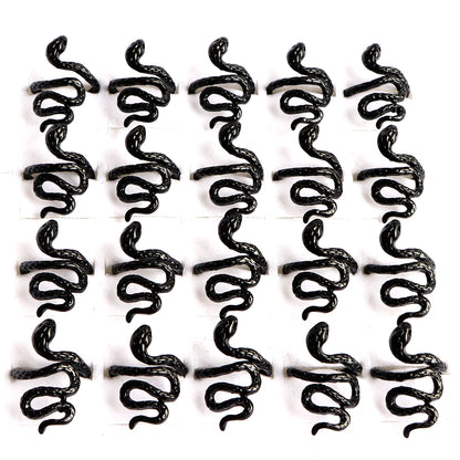 10pcs/lot Men Retro Punk Snake Rings For Women Antique Siver Color Opening Adjustable Jewelry Party Gifts