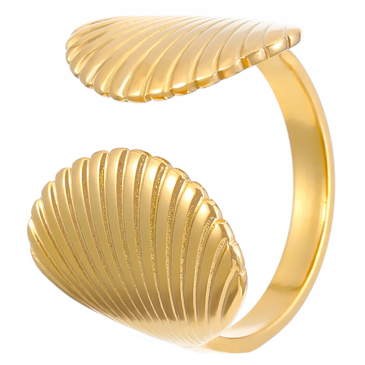 MHS.SUN Ocean Style Stainless Steel Starfish Shell Rings For Women Men Vintage Gold Plated Open Ring Summer Beach Jewelry