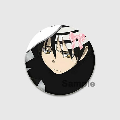 58MM Anime Soul Eater Pins Tinplate Brooch Figure Badge Handmade Brooches for Backpack Clothes Decoration Fashion Jewelry Gifts
