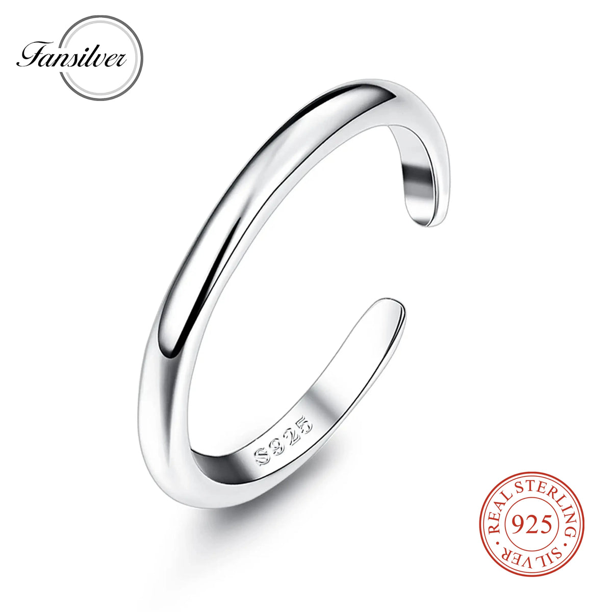 Fansilver S925 Sterling Silver Toe Rings for Women Adjustable White Gold Plated Flower Cz Snake Twist Opal Band Rings Jewelry