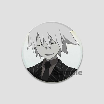 58/44/32mm Anime Soul Eater Round Pins Cartoon Badges Cosplay Handmade Tinplate Brooch for Backpack Clothes Chest Ornament Gifts