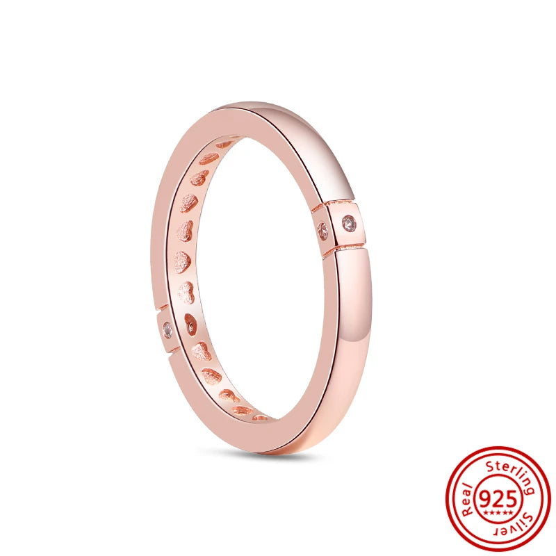 925 Sterling Silver Original Rose Gold Plated Fashion Women Ring Flower Green Zircon Design Jewelry Exquisite Wedding Gift Rings