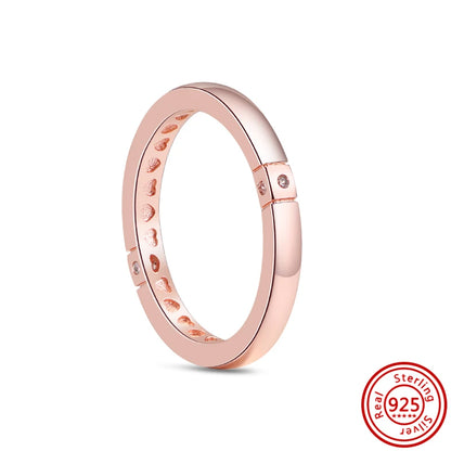 925 Sterling Silver Original Rose Gold Plated Fashion Women Ring Flower Green Zircon Design Jewelry Exquisite Wedding Gift Rings
