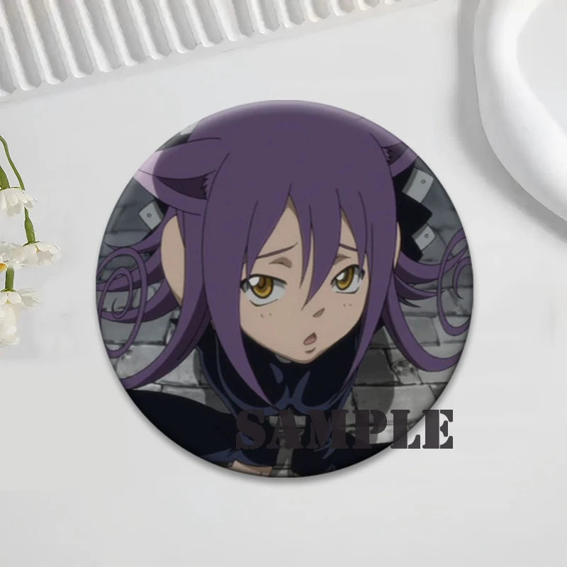 Soul Eater Brooches Anime Figure Lapel Pins Maka Albarn Death The Kid Cartoon Badge for Backpack Accessories Clothes Decoration
