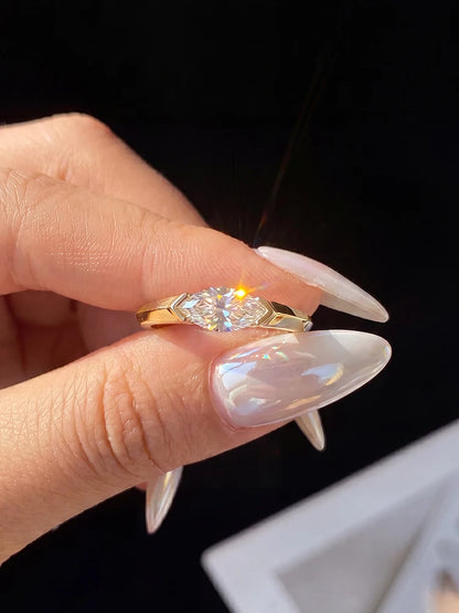 Classic Fashion 1CT Marquise Moissanite Diamond Rings for Women Anniversary Wedding 925 Sterling Silver Fine Jewelry