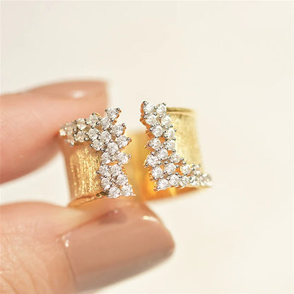 New Adjustable Colorful Drip Glaze Ring Women Fashion Retro Geometric Gold Colour Metal Rings Wedding Jewelry Birthday Gift