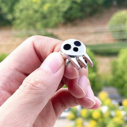 Anime Soul Eater Death the Kid Skull Cosplay Ring Metal Adjustable Rings Unisex Jewelry Halloween Accessories Props