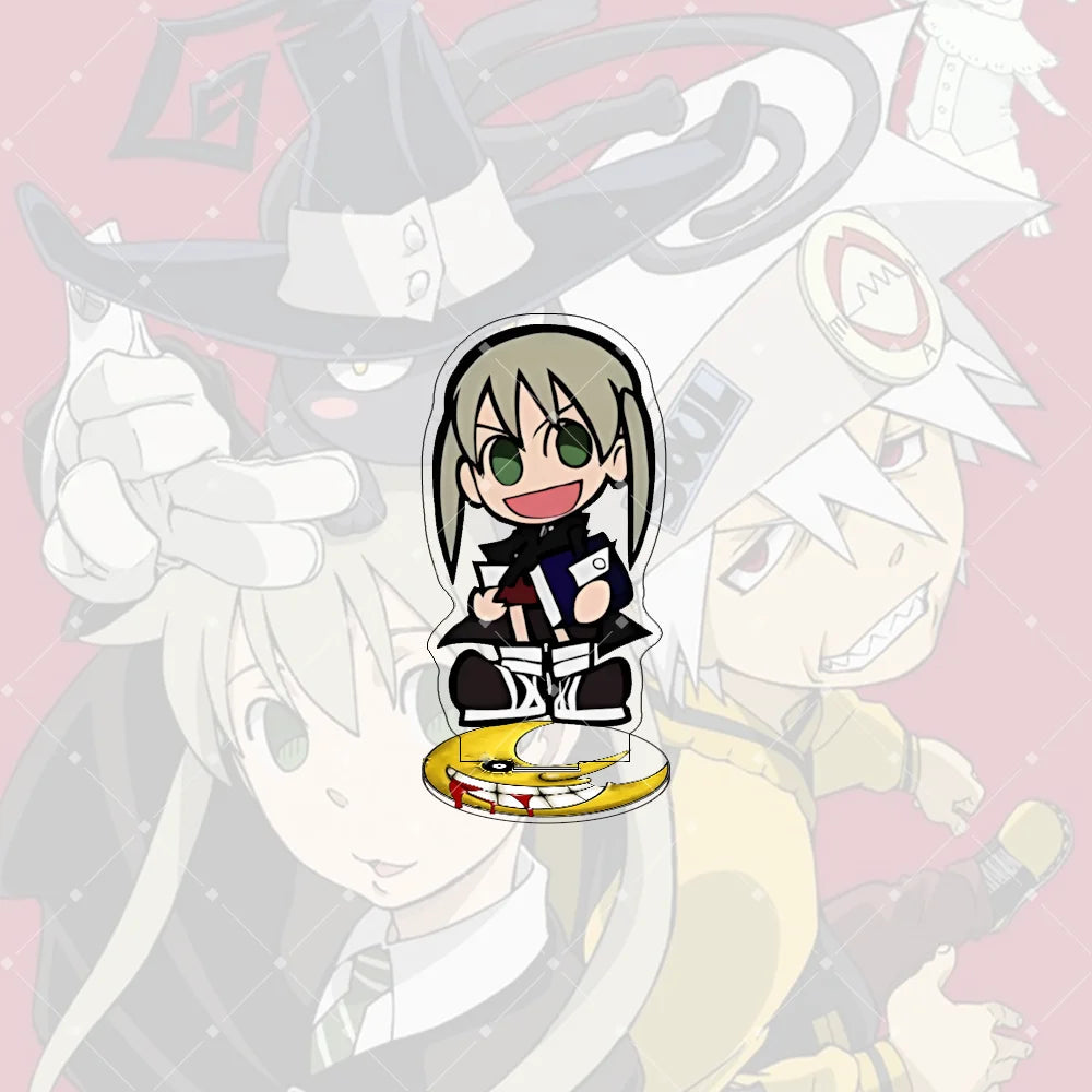 Anime Soul Eater 10CM Acrylic Stand keychain Anime Figure Maka Albarn Black Star Cute Model desktop decoration collection gift