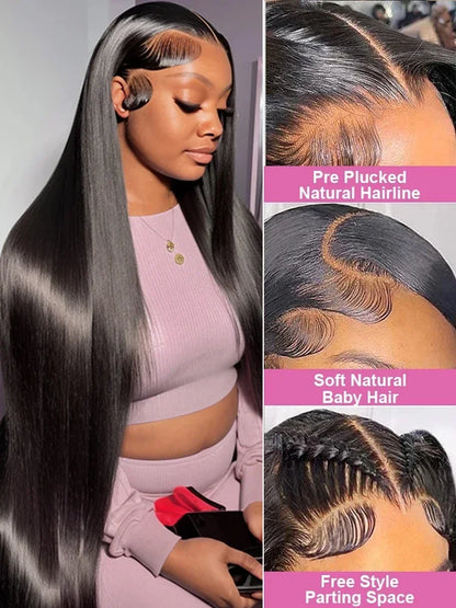 Bone Straight HD Lace Front Wig for Black Women – 13x4, 13x6 & 5x5, 200%