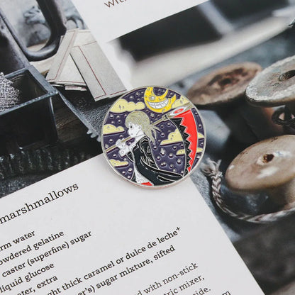 Soul Eater-Horror Moon Badge Maka Albarn Magic Manga Inspiration Enamel Pin Fans Gift Collection Backpack Decoration