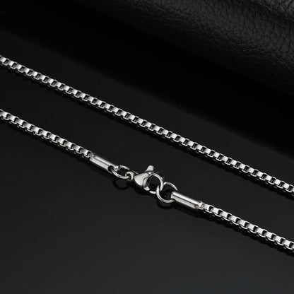 Punk Silver Color Chain Necklace for Men Women,Hip Hop Stainless Steel Braided Link Chokers,Classic Metal Jewelry Gift
