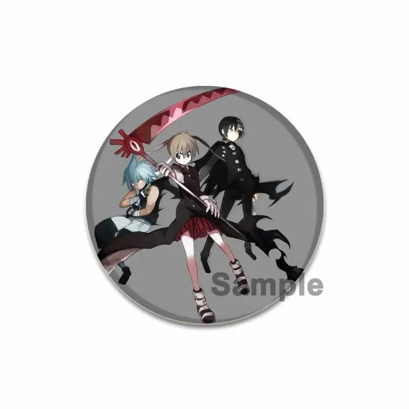 32/44/58MM Anime Soul Eater Pins Thompson Patricia Evans Soul Eater Albarn Maka Figure Icon Brooches Badge for Backpack Clothes