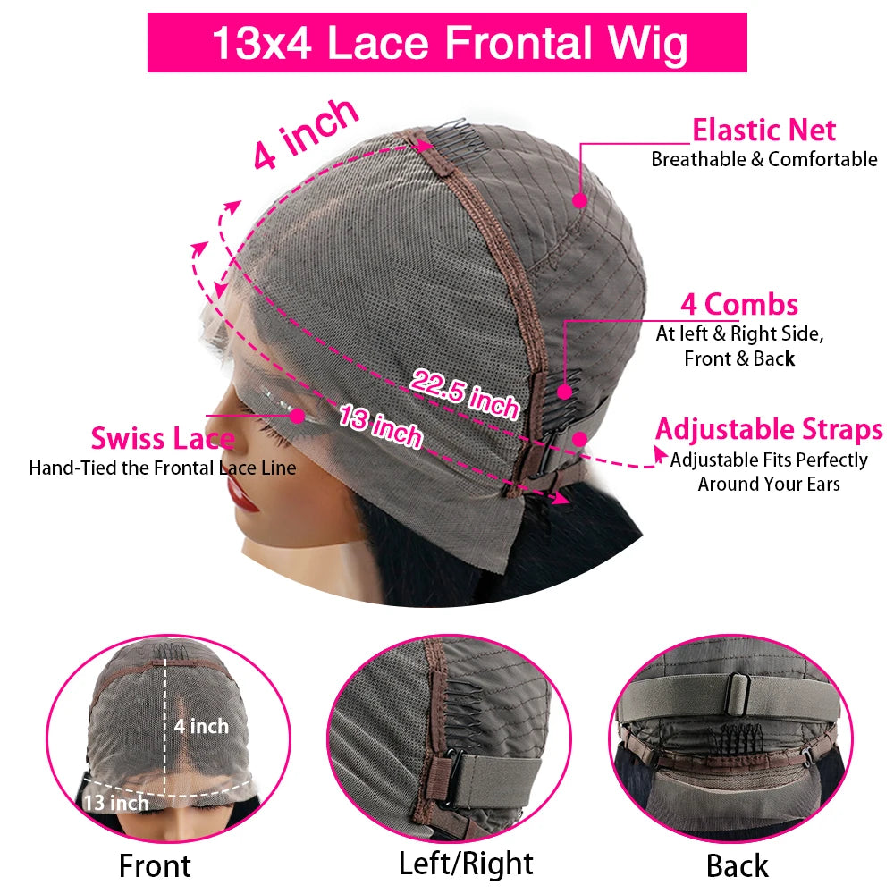 Chocolate Brown #4 Body Wave 13x6 HD Lace Front Wig – 46 Inch Skin-Melt, 200% Density