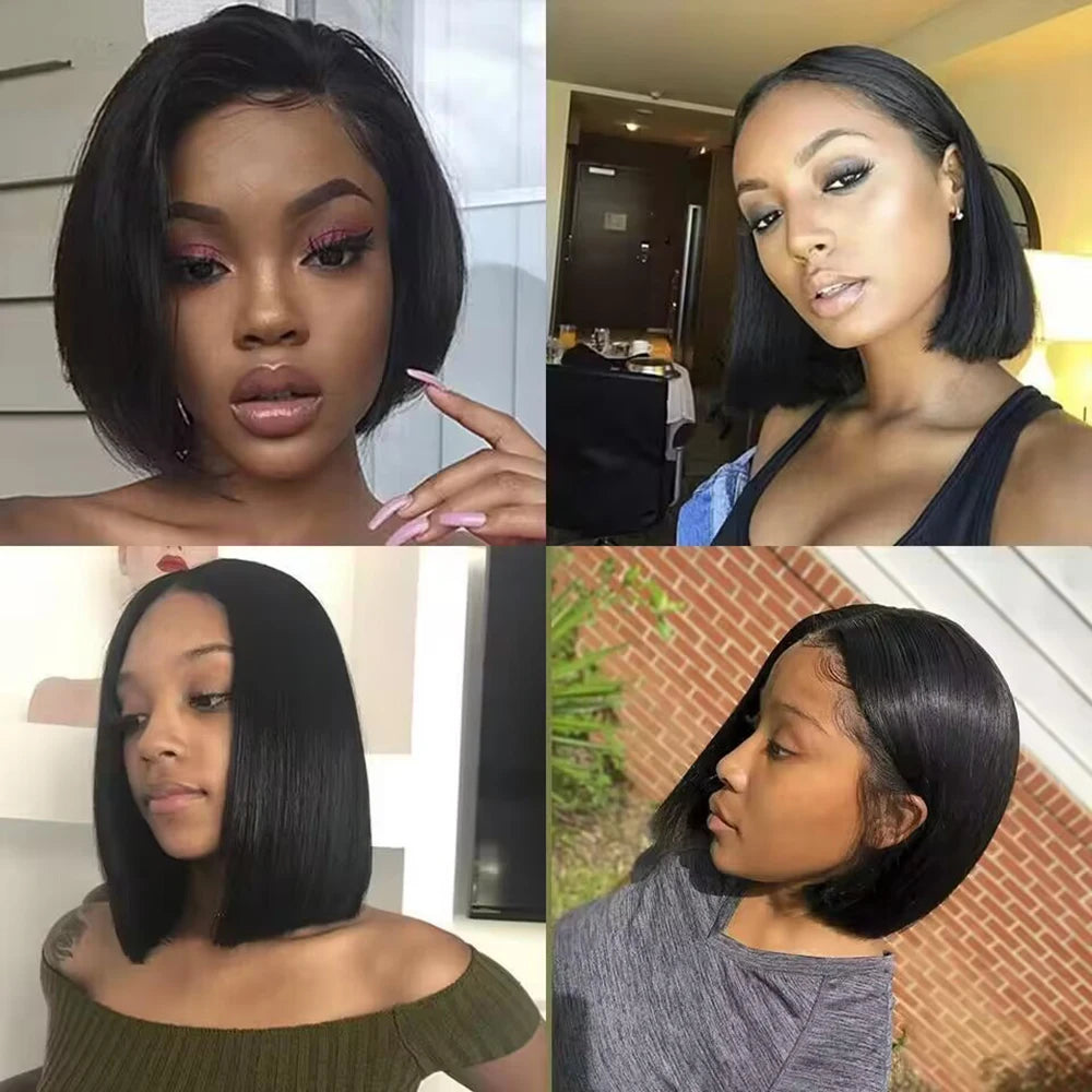 Straight Bob Wig for Black Women – 13x4 HD Lace Front, 200% Density