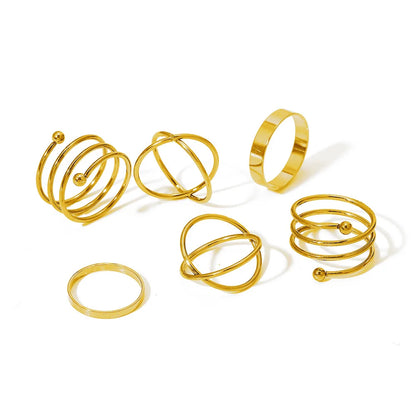 Boho Gold Color Cross Wide Rings Set For Women Girls Simple Chain Finger Tail Rings 2022 NEW Bijoux Jewelry Gifts Ring Female