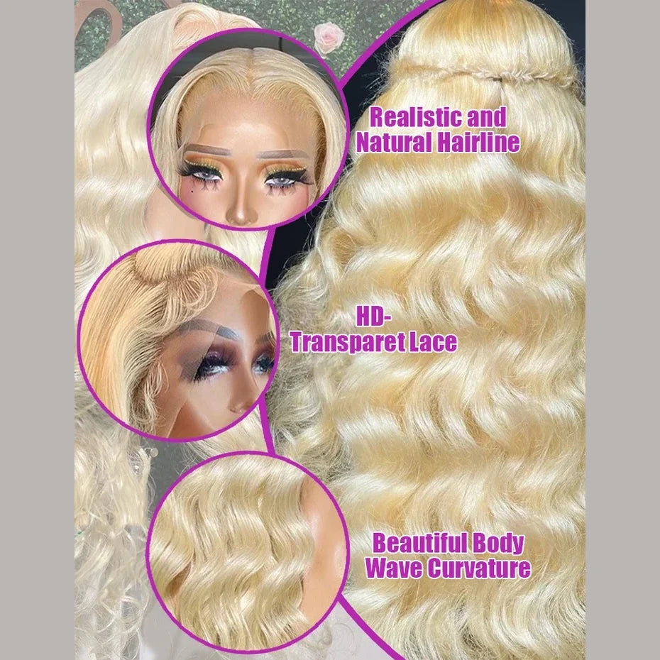 613 Blonde Invisible Strap 360 Lace Frontal Wig – Body Wave 13x6 & 13x4 HD