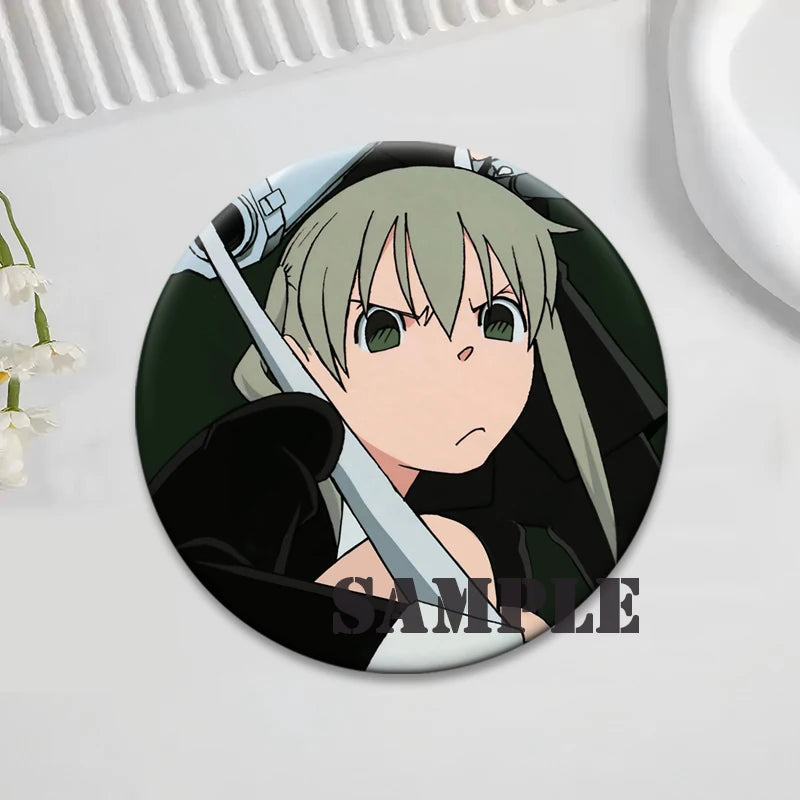 Soul Eater Brooches Anime Figure Lapel Pins Maka Albarn Death The Kid Cartoon Badge for Backpack Accessories Clothes Decoration