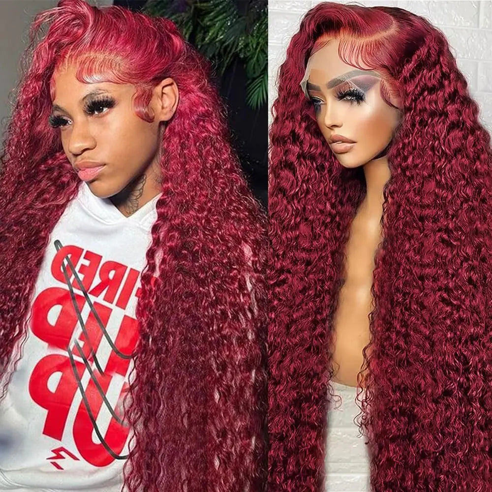 99J Burgundy Wet & Wavy Body Wave HD Lace Front Wig – 13x4 Colored Human Hair