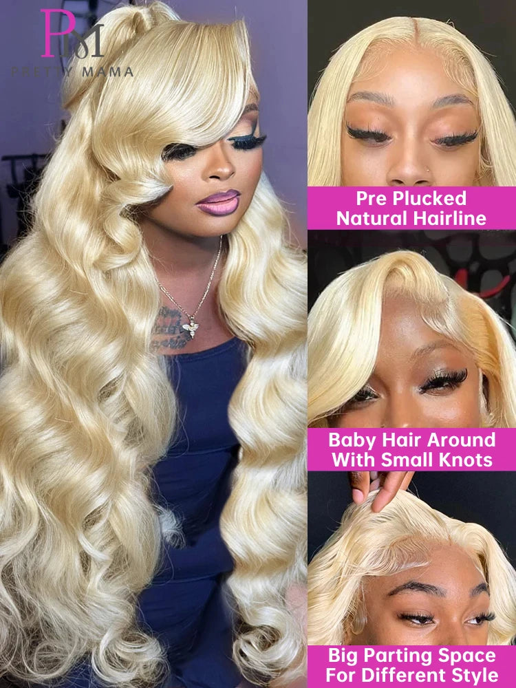 1B/613 Ombre Blonde Body Wave 13x6 Lace Frontal Wig – Pre-Plucked 30 Inch