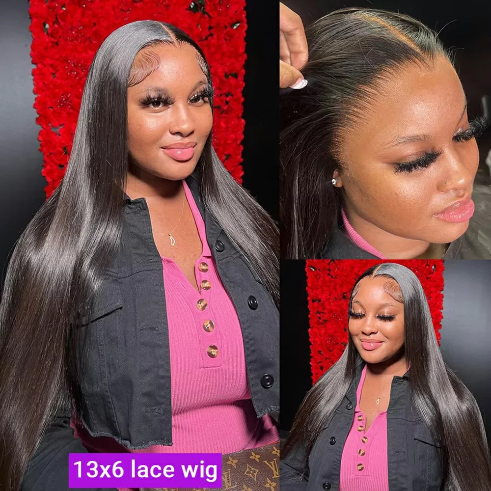 Bone Straight 250% Density HD Transparent Lace Front Wig – 5x5, 13x6 & 13x4, 40–42 Inch