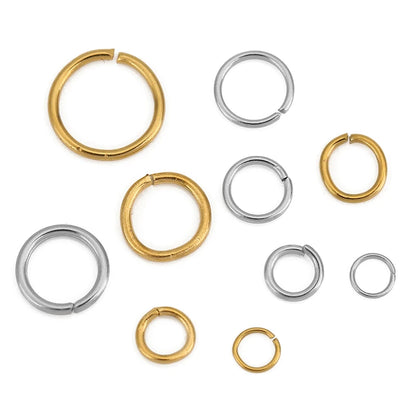 100pcs 3 4 5 6 7 8 10 mm Stainless Steel Open Jump Rings PVD Never Fade End Connectors For Necklace Bracelet DIy Jewelry Making