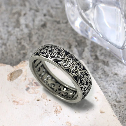 925 Sterling Silver Ring Vintage Hollow Out Design and Delicate Vintage Flower Hip Pop Rings Fine Jewelry Gift For Women Men