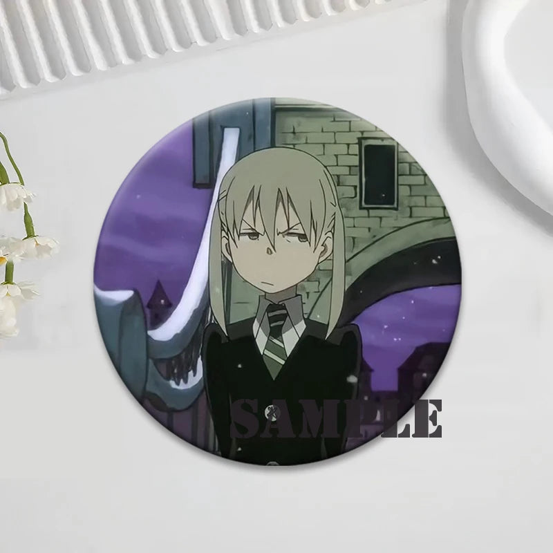 Soul Eater Brooches Anime Figure Lapel Pins Maka Albarn Death The Kid Cartoon Badge for Backpack Accessories Clothes Decoration